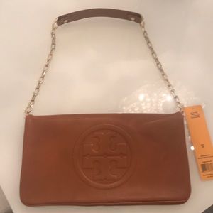 Tory Burch Bombe Reva Clutch- Color Luggage